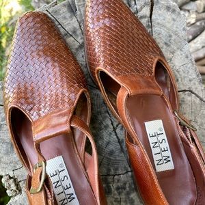 Nine West brown leather loafers